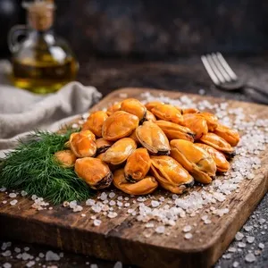 Мясо мидий PREMIUM индивидуальной быстрой заморозки крупное XL 100/200 Чили (1кг)
