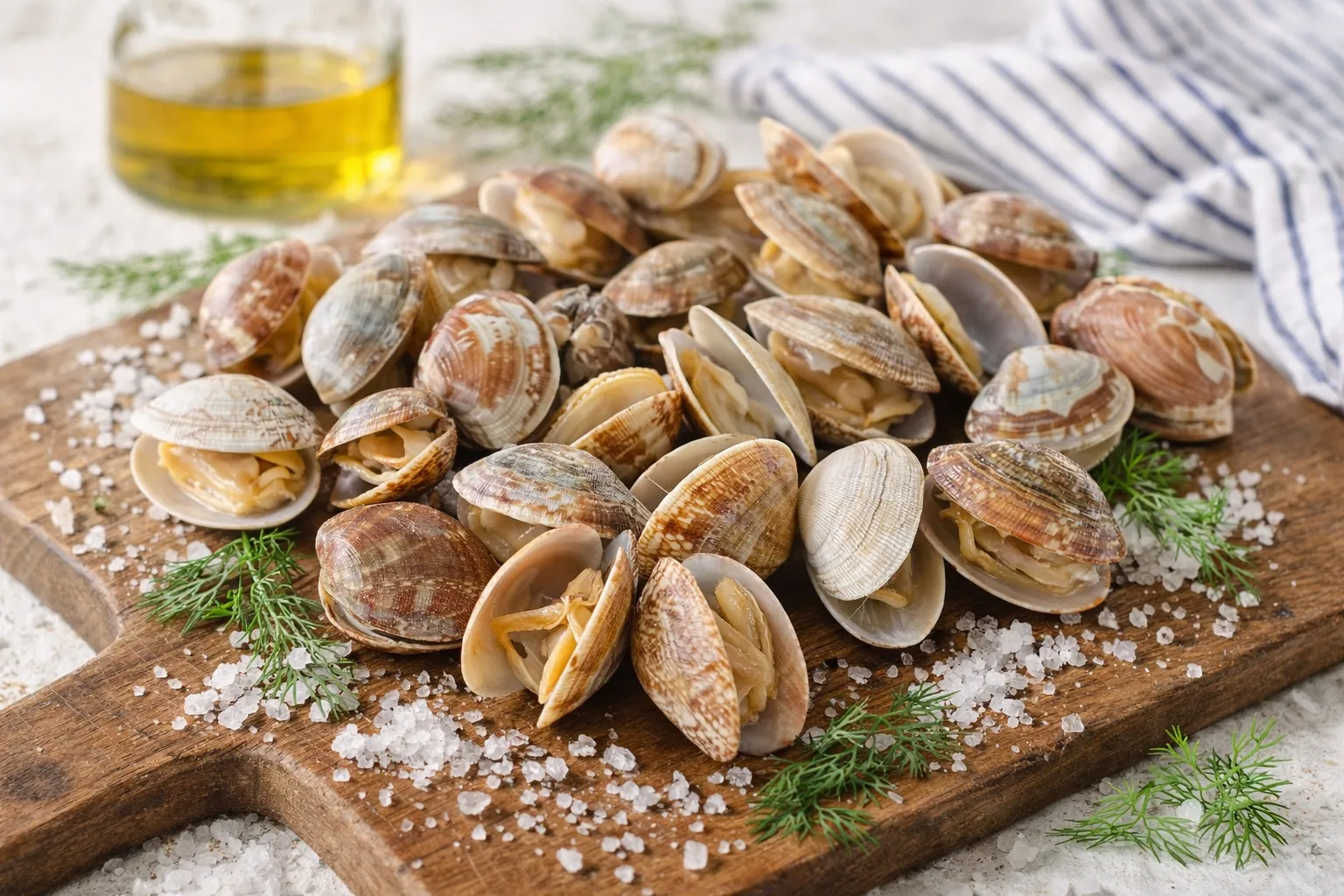 Клеммы Вонголе (во́нголе) в раковине 30/50 шт/кг варено-мороженые в вакуумной упаковке (500 гр.)