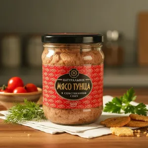 Мясо тунца натуральное в собственном соку (500 гр)