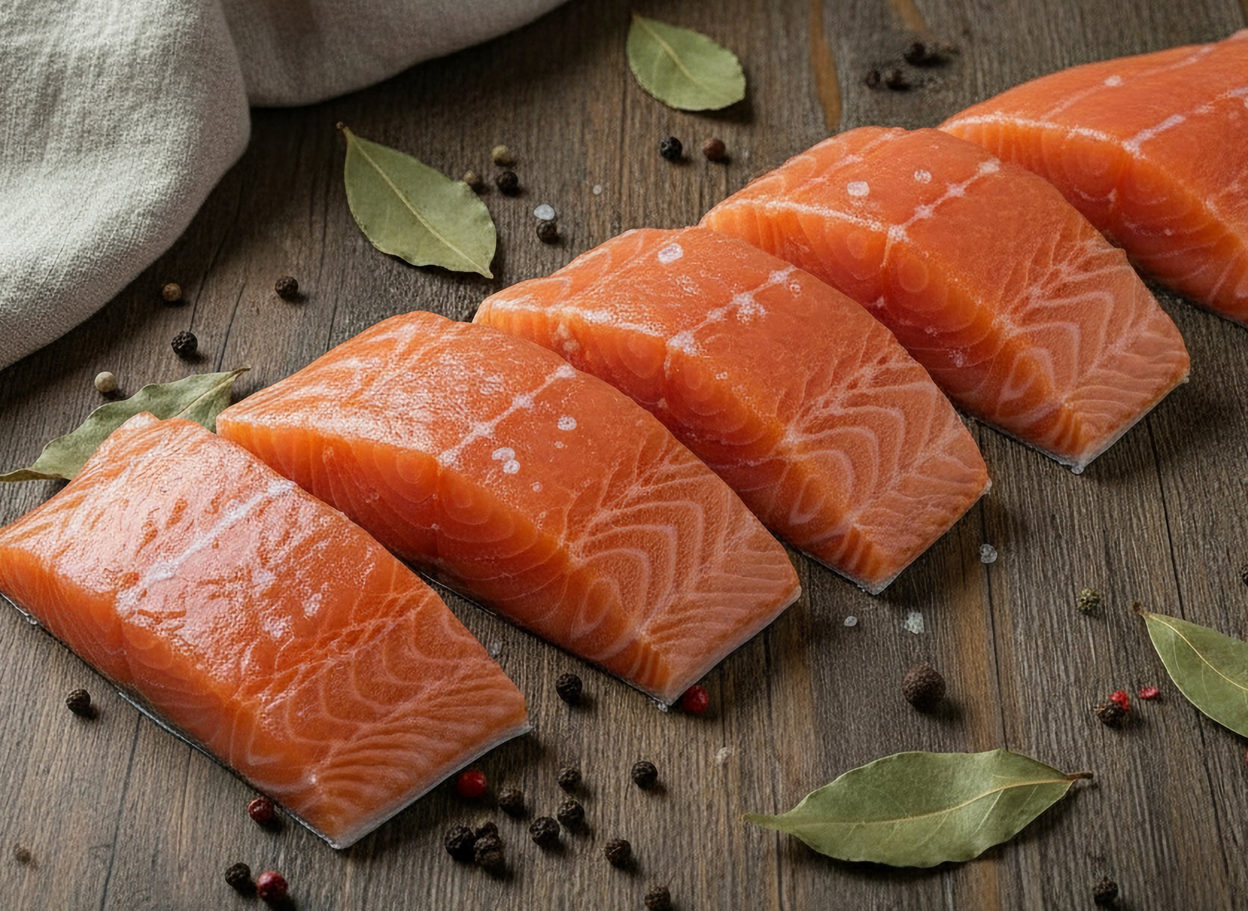 Филе Кеты (дикой) на коже в вакуумной упаковке свежемороженое (вес)