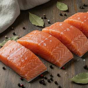 Филе Кеты (дикой) на коже в вакуумной упаковке свежемороженое (вес)