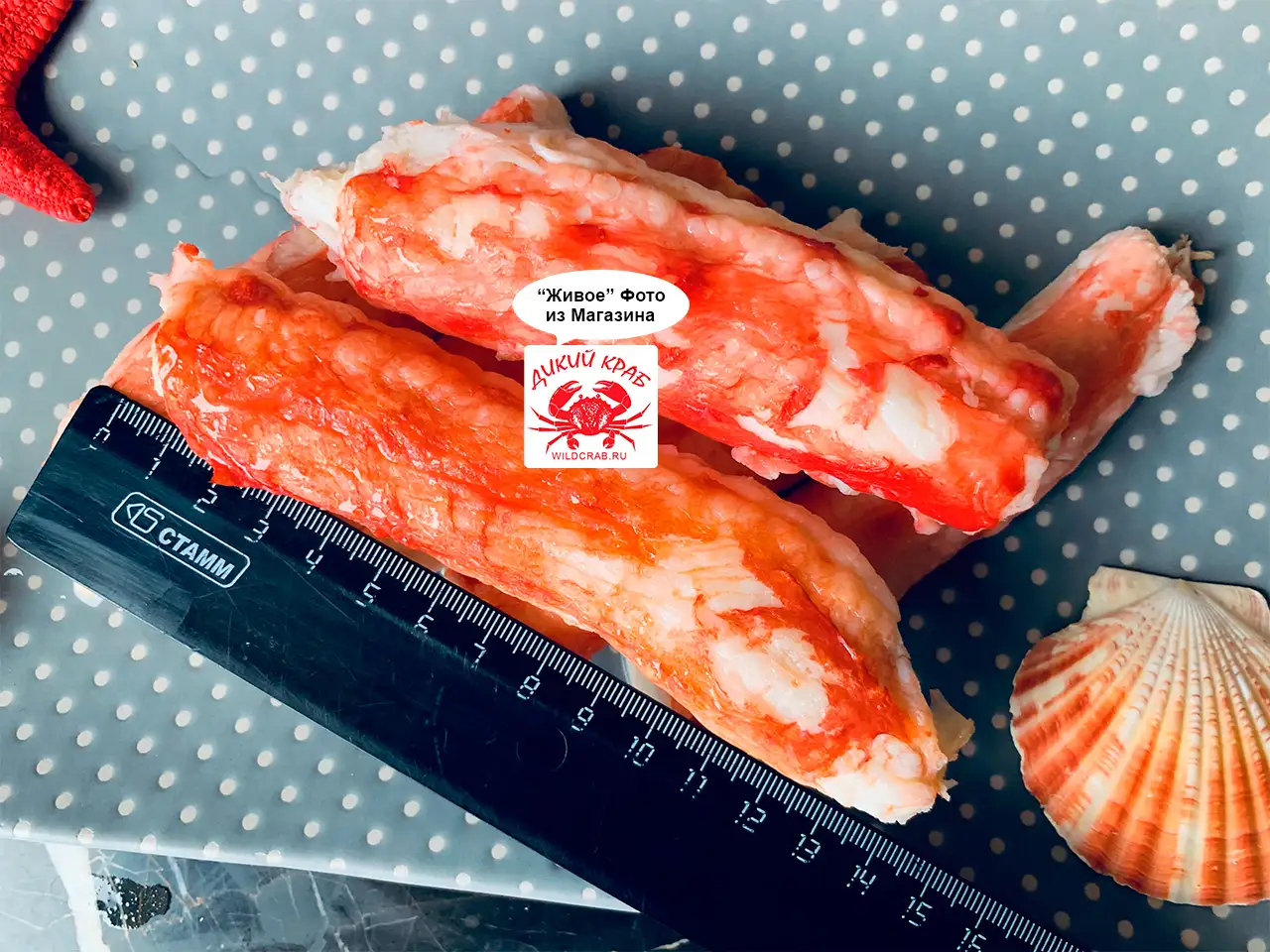 Первая фаланга Камчатского краба крупная 10-14 см / очищенная / мясо краба сухой заморозки 0,5 кг