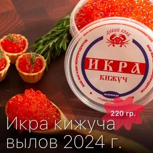 Икра Кижуча красная 220 гр / EXTRA / Отборная / Зернистая / Не из замороженного сырья / свежий вылов 2024 г.